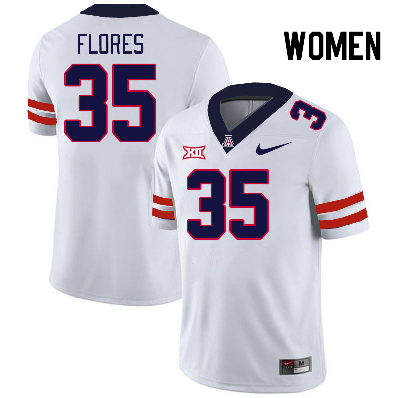 Women #35 CJ Flores Arizona Wildcats Big 12 Conference College Football Jerseys Stitched-White